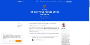 AI Overviews Reduce Clicks by 34.5%