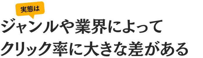 実態はジャンルや業界によって、クリック率に大きな差がある